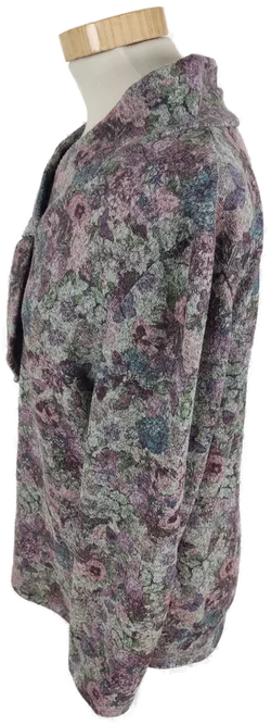 Pullover langarm mit Kragen, lila/violett/grau gemustert, Größe 40 - Bild 3