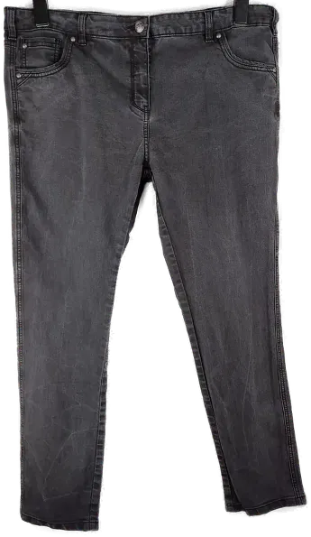 Jeans 'Bexleys Edition' lang mit Stretch, dunkelgrau mit Taschen, Größe 46 - Bild 1