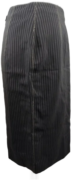 Jean Paul Gaultier GIBO Midirock Nadelstreifen Bundweite 66 cm, Gr. XS | Designer-Ikone – Vorschau 3