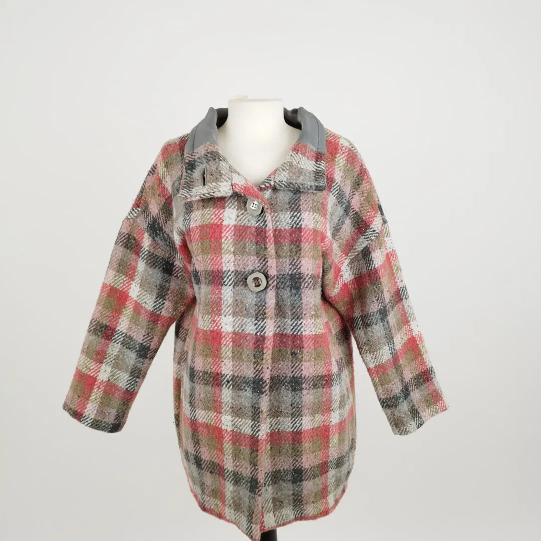 Wu'Side Karierter Mantel - Gr. ca. M/L / 65% Polyester, 30% Acryl, 5% Andere - Bild 1