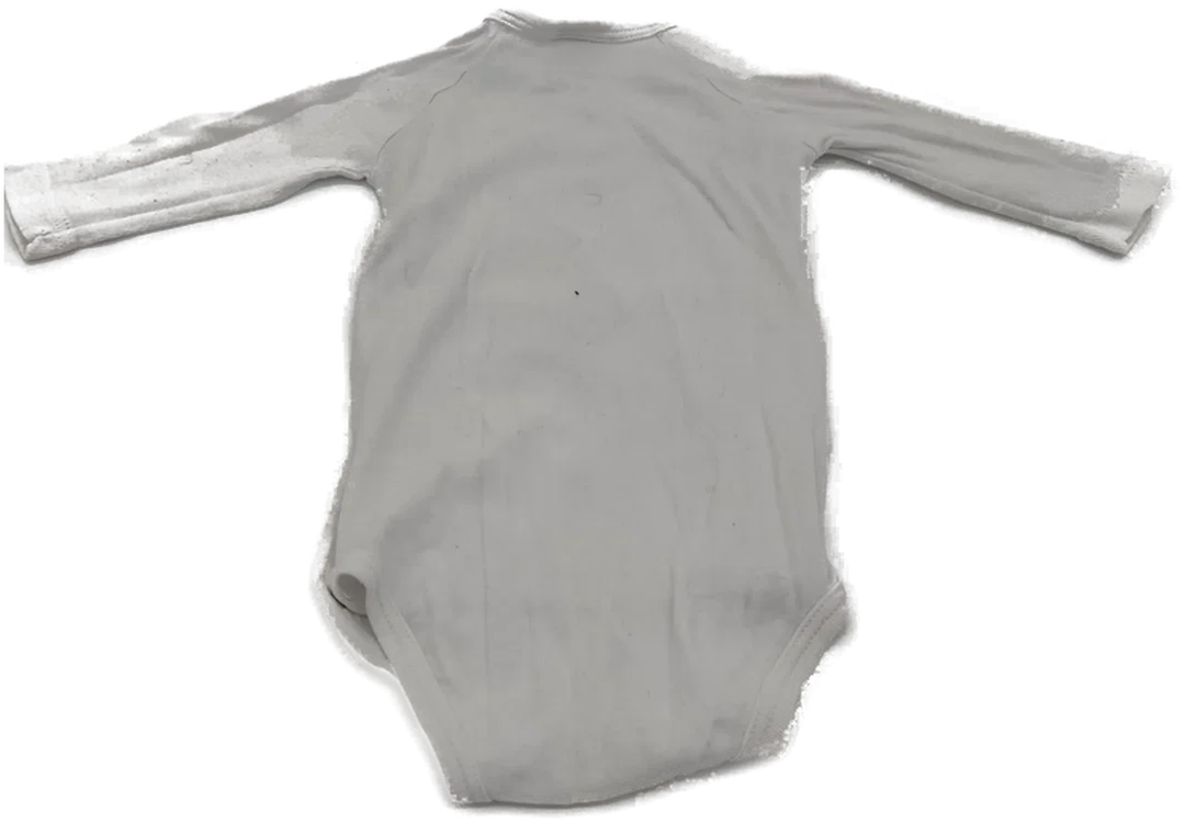 Sanetta Baby Body, langarm, V-Ausschnitt, weiß, Größe 62 – Bild 1