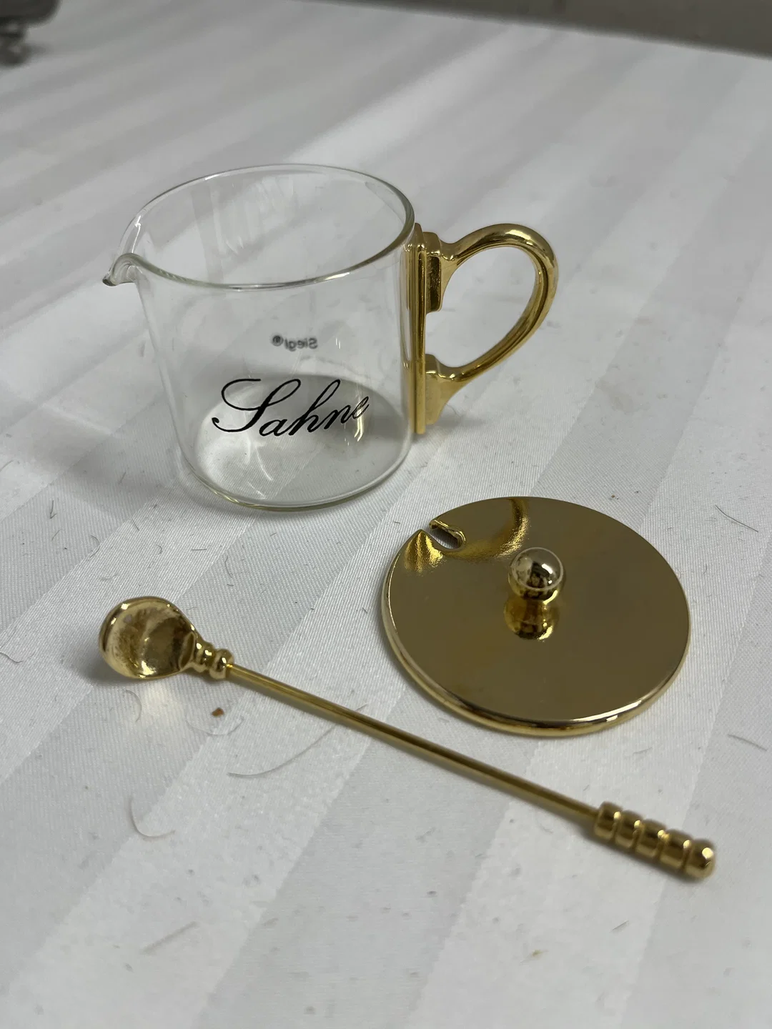 SIEGL Sahne Kännchen Set: Deckel und Löffel inklusive - 4cm, Sehr gute Qualität – Bild 2
