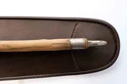 Vintage Wanderstock mit Ledertasche, ca. 94 cm – klassisch - Bild 4