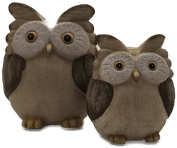 2 Eulen, Dekofiguren - Bild 1