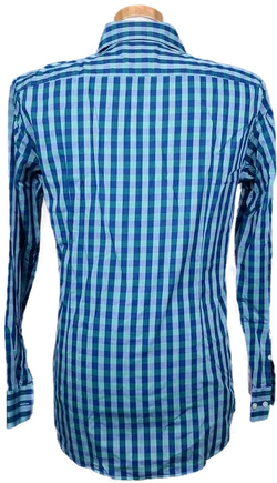 Hugo Boss Herrenhemd kariert grün/blau Gr. M - Bild 2