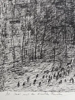 Franz Hametner - Die Stadt mit den dunklen Fenstern - Feder/Tusche Zeichnung - Bild 3