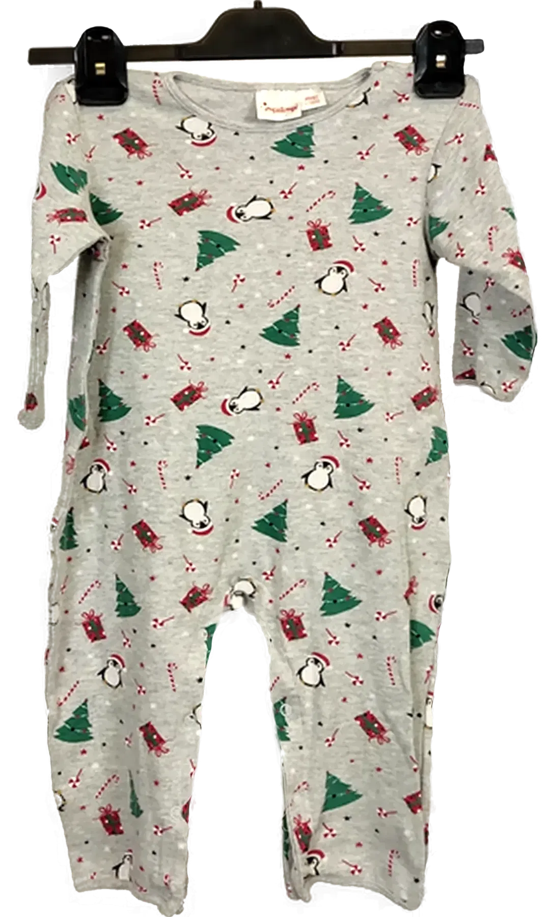 impidimpi Baby Weihnachtsoverall grau gemustert Gr. 86/92 - Bild 3