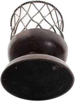 Dekorativer Drahtkorb auf Fuß – Metallgeflecht, Höhe 20,5 cm - Bild 3