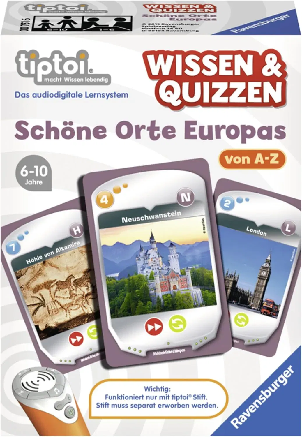 Tiptoi Wissen & Quizzen – Schöne Orte Europas von Ravensburger   - Bild 1