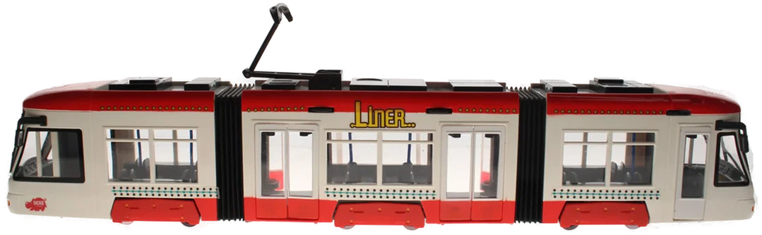 Dickie Straßenbahn „Liner“ – ca. 46 cm – Rot/Weiß – Türen beidseitig zu öffnen – Bild 2