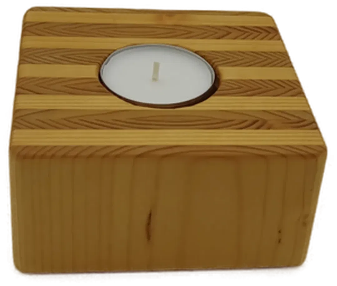 Teelichthalter aus Schichtholz quadratisch - Bild 1
