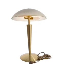 TCM Tischlampe Messing mit weißem Glasschirm Modell 206414 – Vorschau 1