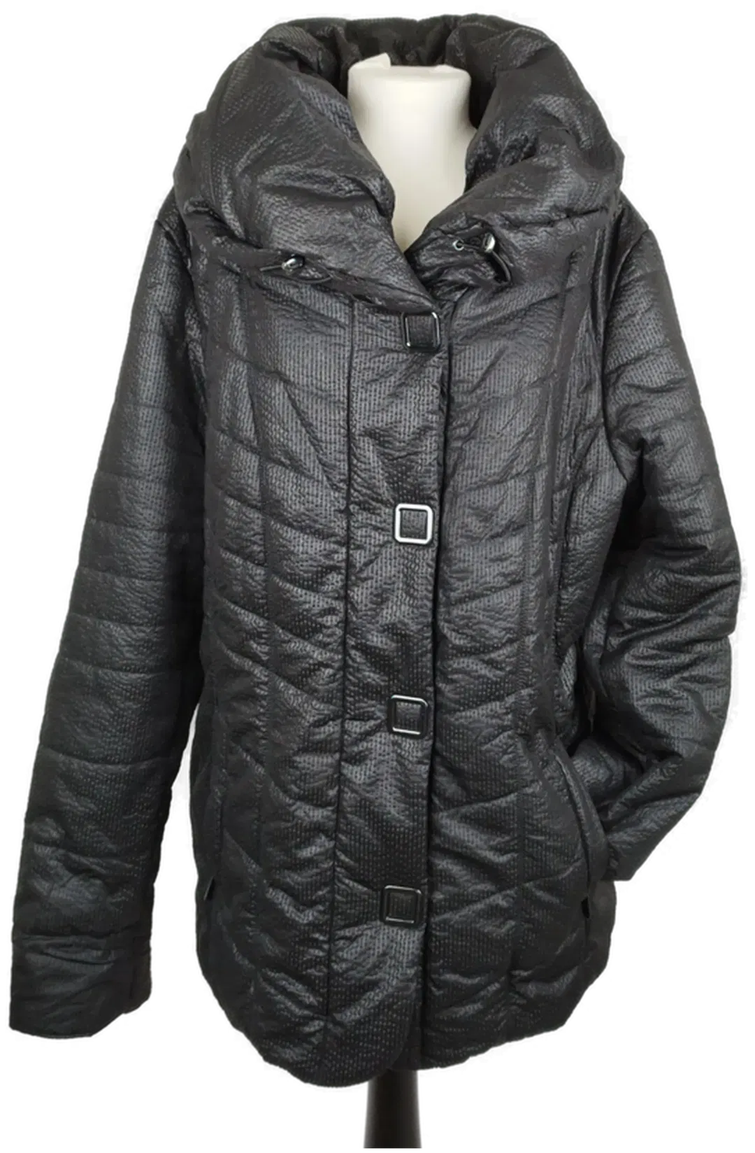 Alba Moda, Steppmantel mit weitem Stehkragen, schwarz, Gr. 46 - Bild 1