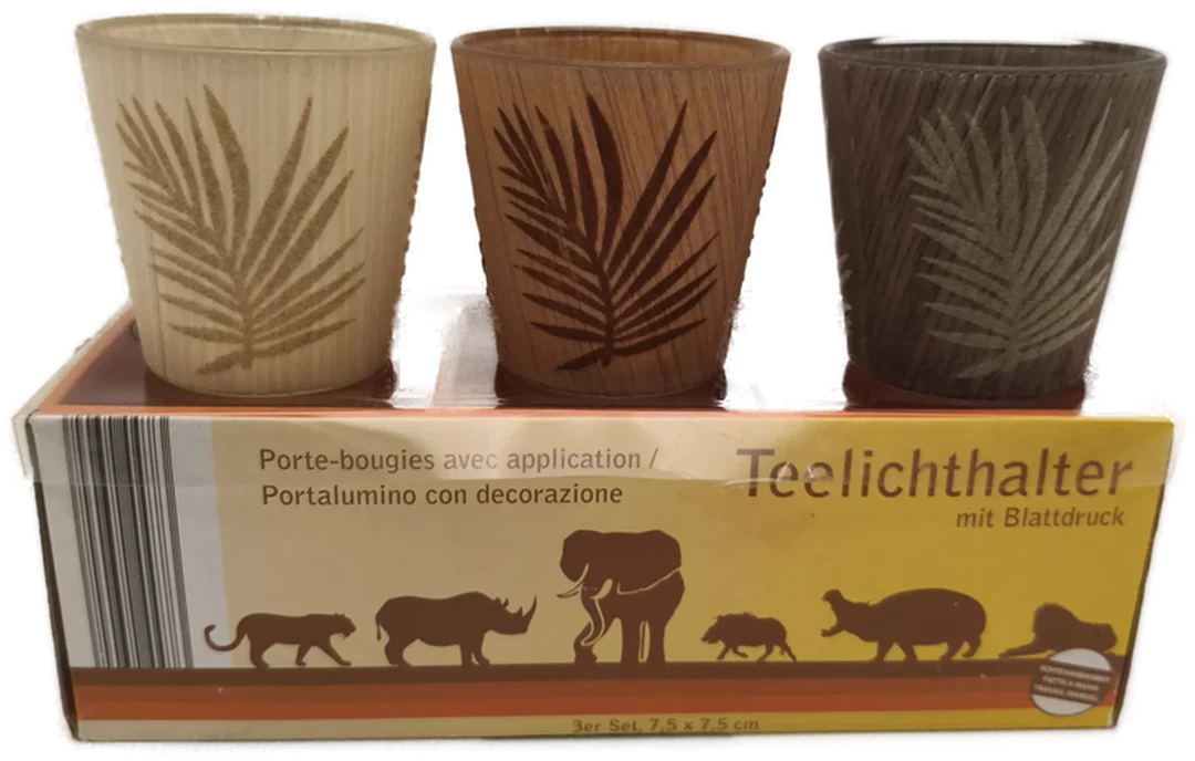 Set 3 Stk. Teelichthalter, Glas, neu – Bild 2