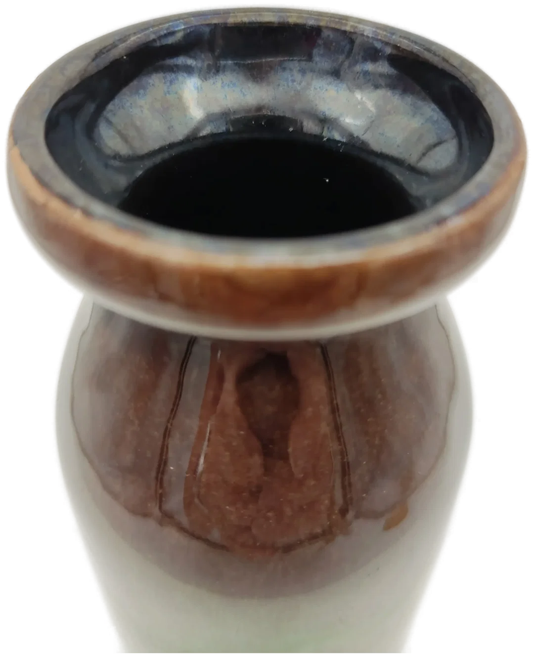 Strehla Keramik Vase Grün-Braun | DDR-Sammlerstück – Bild 3