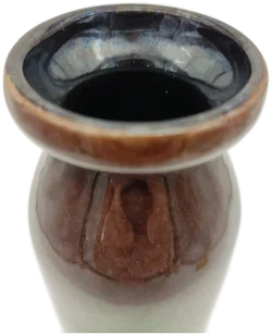 Strehla Keramik Vase Grün-Braun | DDR-Sammlerstück - Bild 3