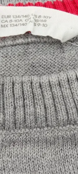 Weihnachtspullover Kinder grau Gr. 134/140 - Bild 3