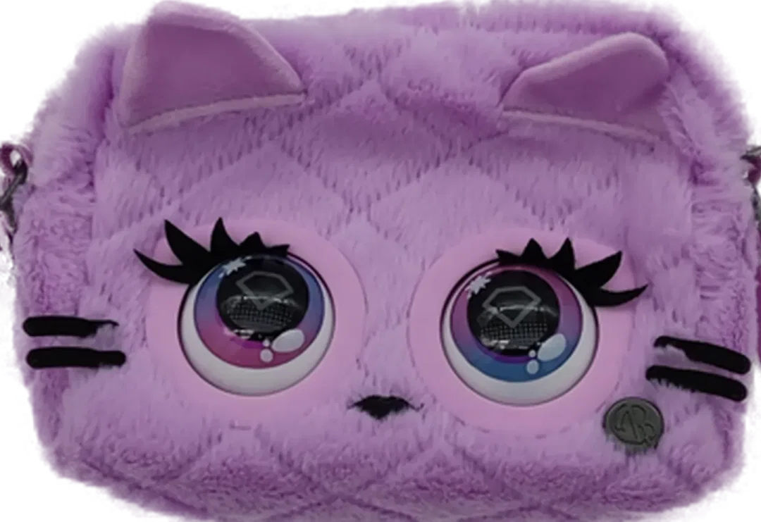 Purse Pets flauschige Katze Tasche in Rosa – Bild 3