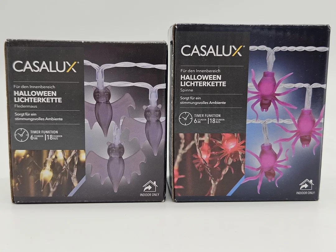 LED-Dekolichterketten für Halloween Set #4 (Geister, Fledermäuse, Kürbisse und Spinnen) – Bild 3