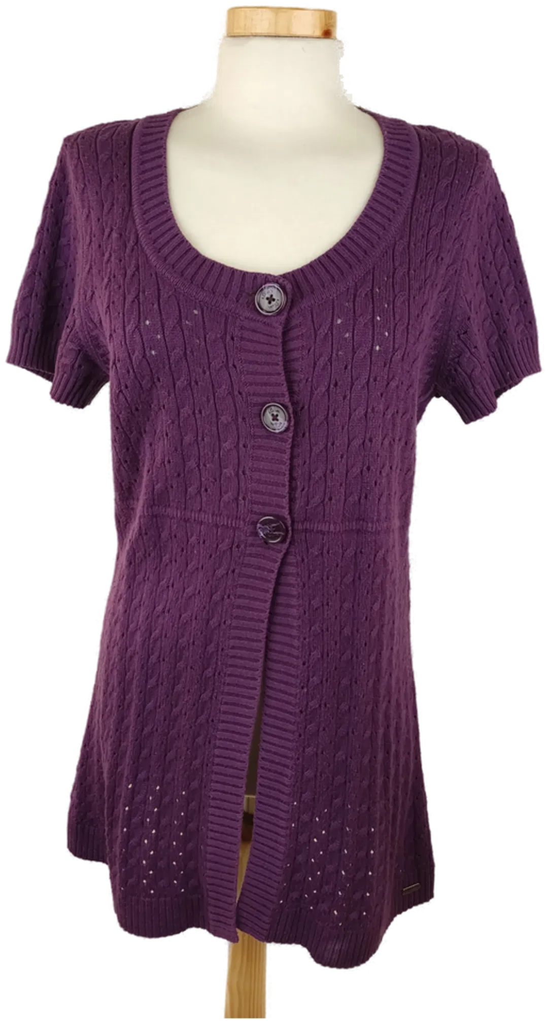 s. Oliver Damen Kurzarm-Strickjacke violett - L/40 - Bild 1