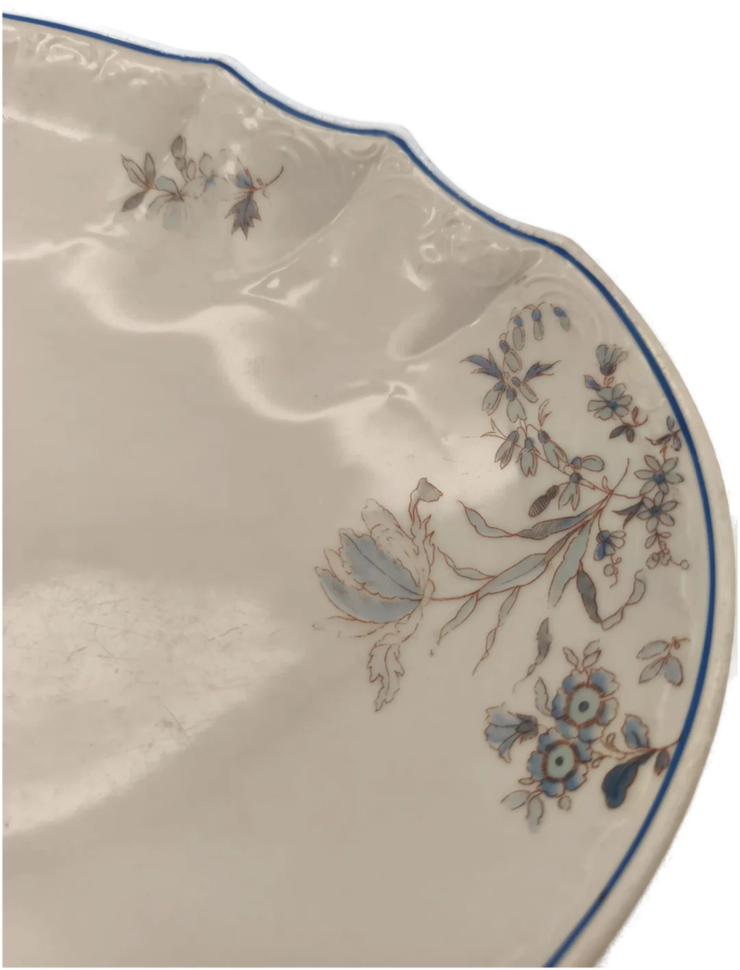 Servierplatte oval, sehr alt, Pirkenhammer, shabby chic – Bild 3