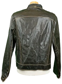 Armani Jeans Herren Lederjacke dunkelbraun Gr. XL - Bild 2