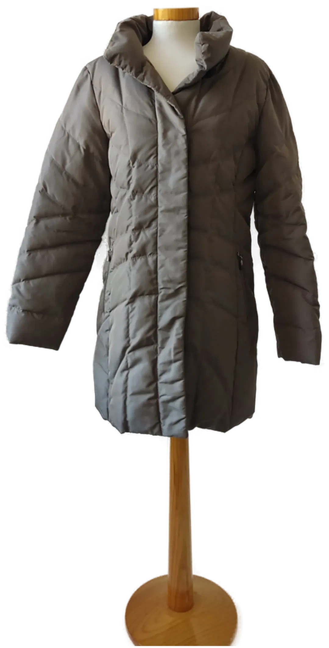 S.Milton, Luxuriöse echte Daunenjacke, erdfarben, verdeckte Knopfleiste, Damen - Gr.40 - Bild 1