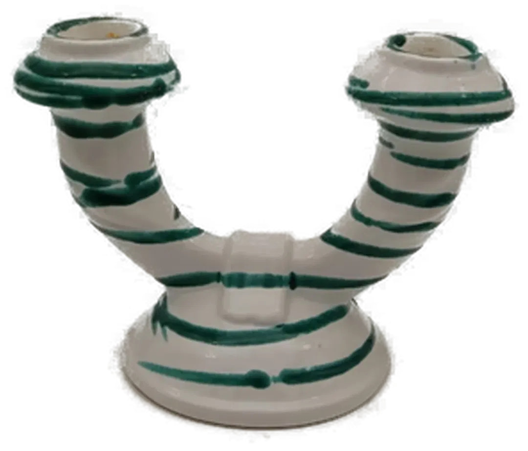 Gmunder Keramik Kerzenhalter grüngeflammt - Bild 1