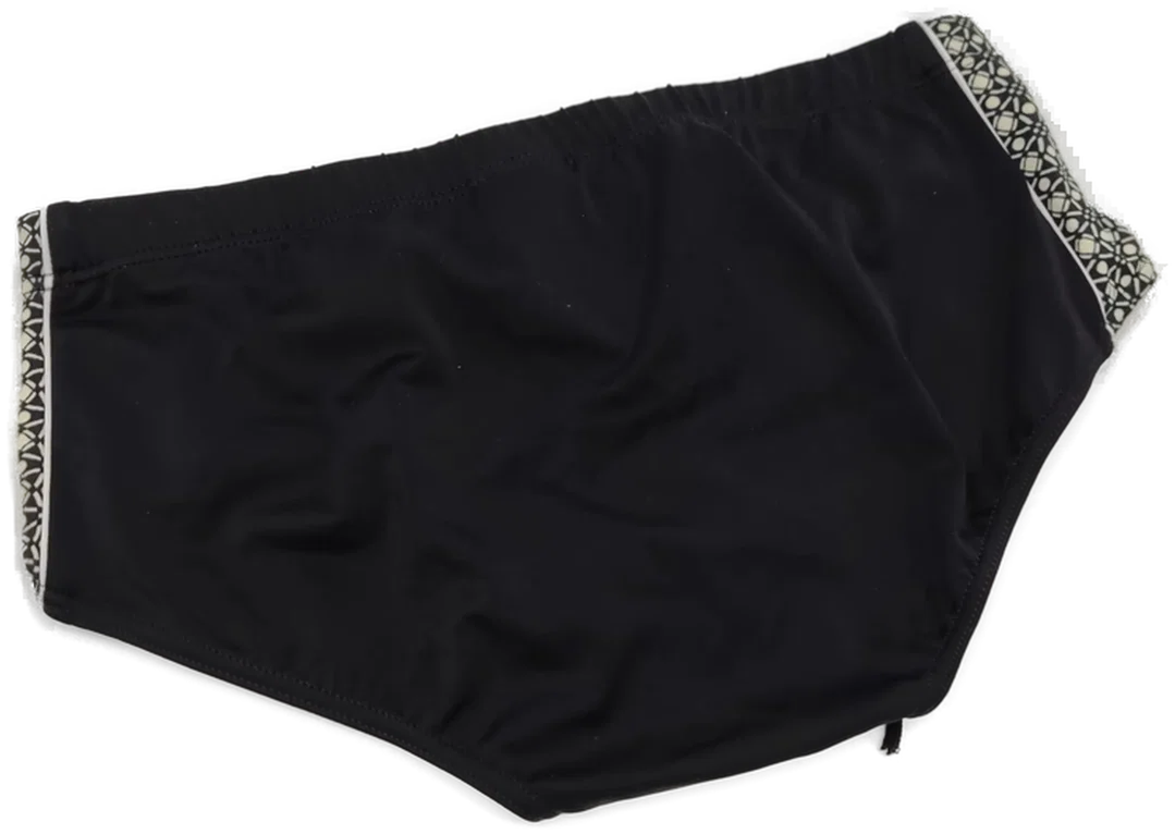 Badehose "fashy", schwarz/gemustert mit Kordel und Zipptasche, Größe M – Bild 2
