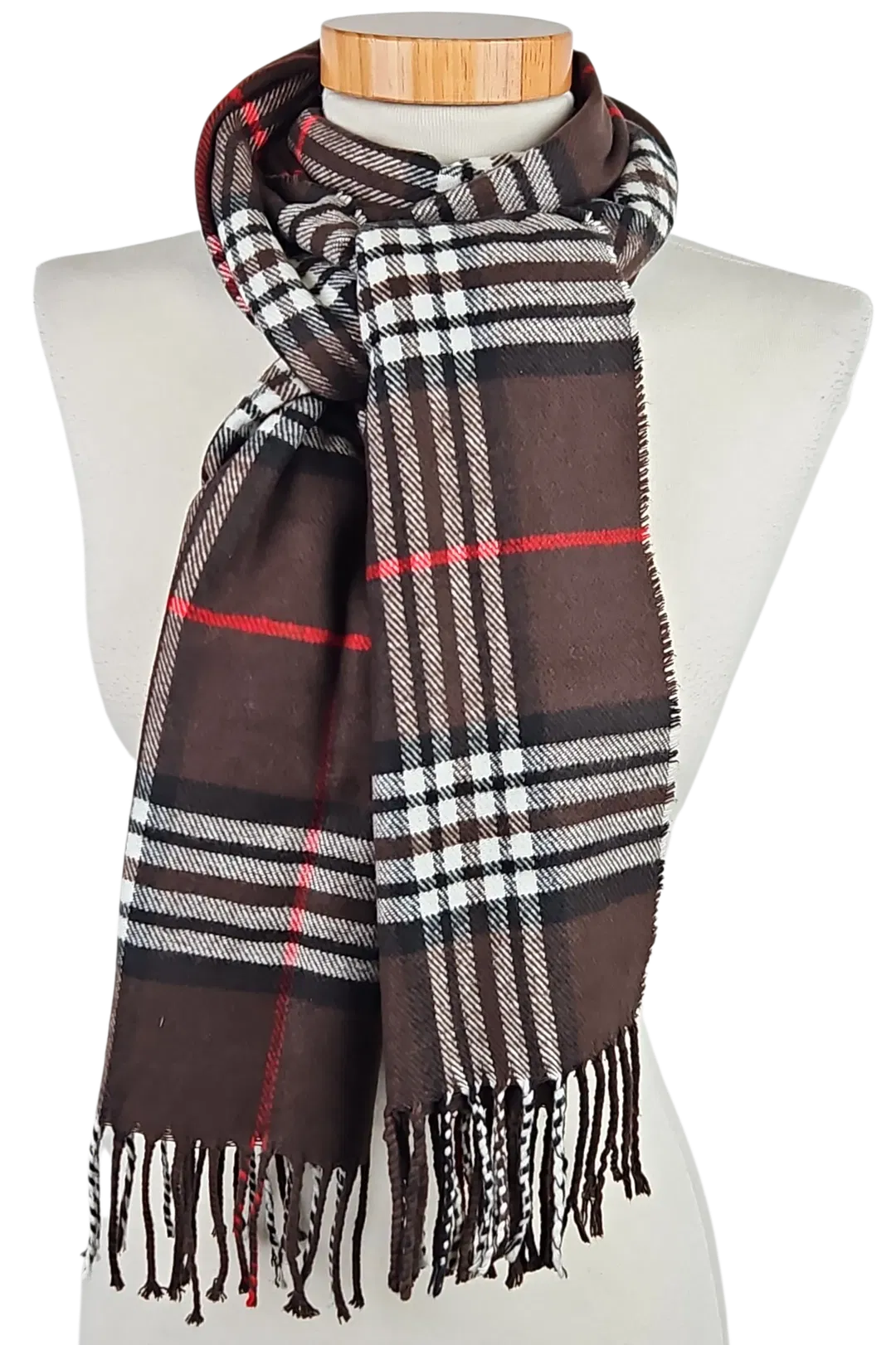 Damen Kaschmirschal - schokobraun/kariert - Bild 4