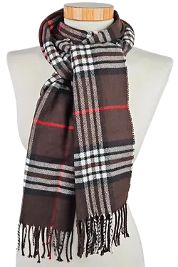 Damen Kaschmirschal - schokobraun/kariert - Bild 1