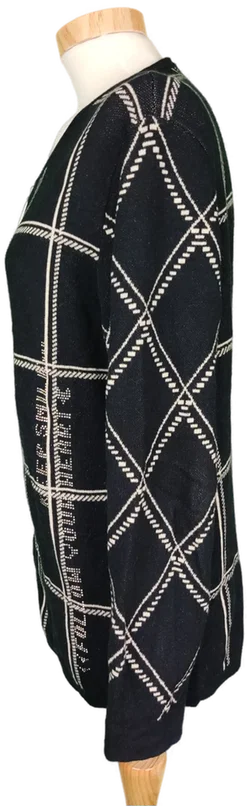 Bexleys Damen Strickjacke schwar/beige kariert mit Reißverschluss - L/40 - Bild 3