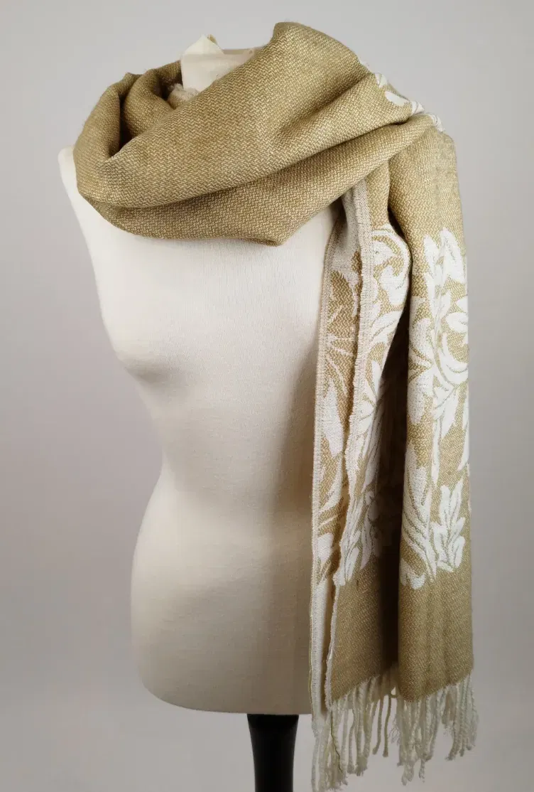 Schal zweifarbig bemustert - ca. 180cm lang - Bild 4