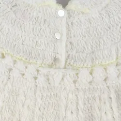 Vintage Babykleid handgehäkelt - Weiß/Gelb - Bild 4
