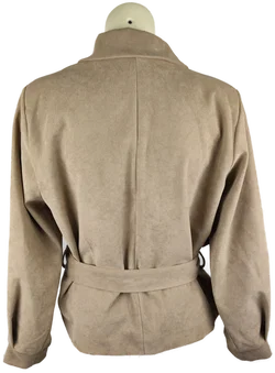 Damenjacke Sa. Hara in Beige mit Bindegürtel | Zeitloser Stil – Vorschau 3