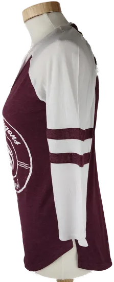 T-Shirt "Game of Thrones", dreiviertelarm mit Rundhalsausschnitt, weiß/violett gemustert, Größe M – Bild 2
