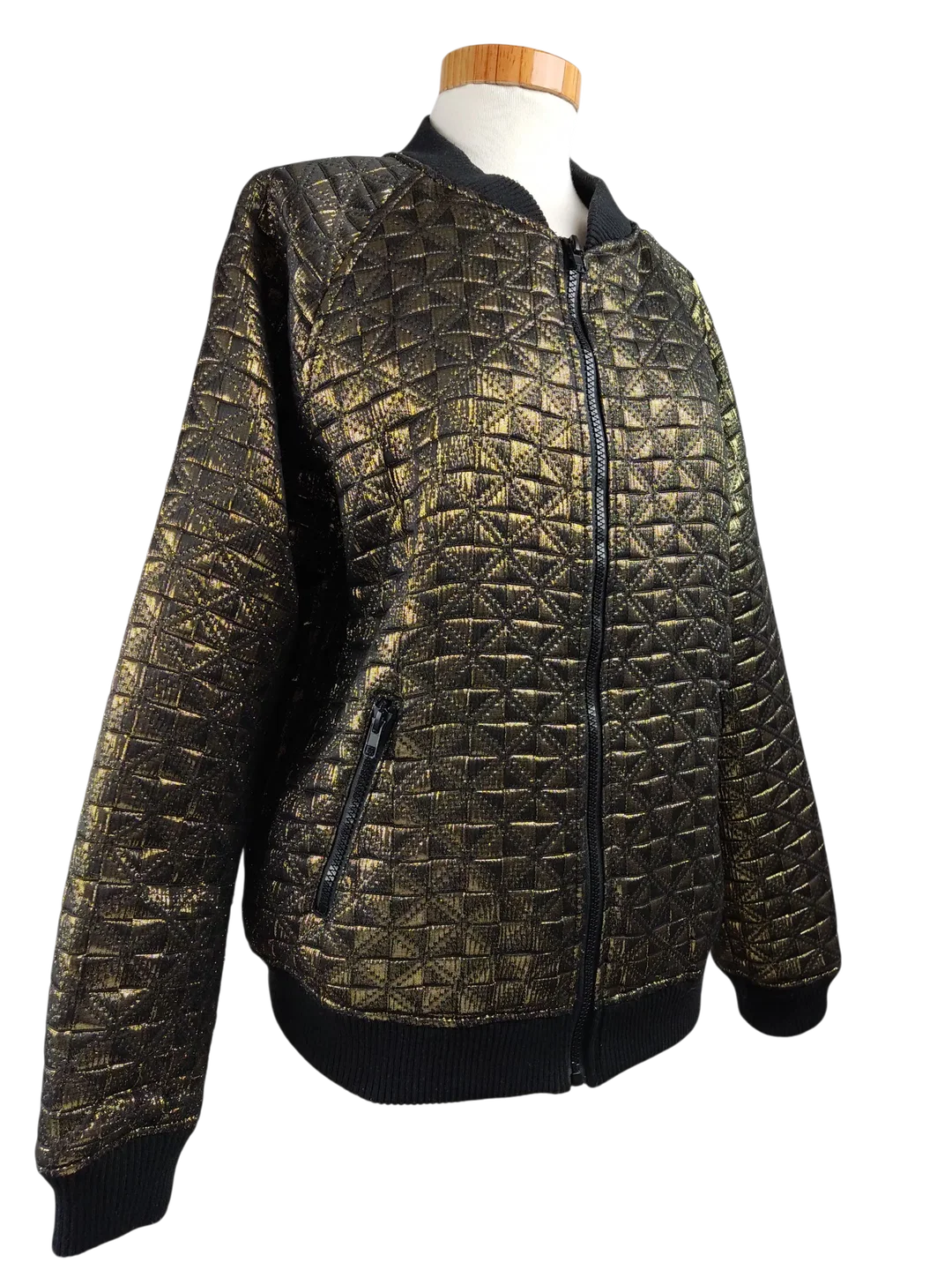 Denim Co Damen Jacke, gold/schwarz - Gr. L/40 – Bild 3