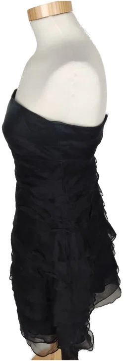 Kleid "Mariposa", kurz und schulterfrei, schwarz mit vielen Stufen, Größe 32 – Vorschau 2