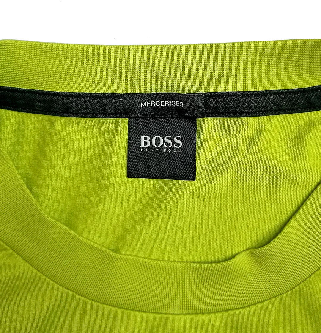Hugo Boss Herren T‑Shirt beschriftet neongrün Gr. L – Bild 3