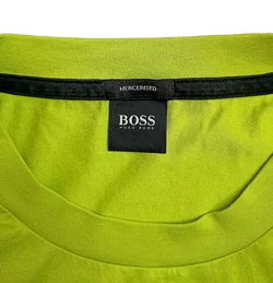 Hugo Boss Herren T‑Shirt beschriftet neongrün Gr. L – Vorschau 3
