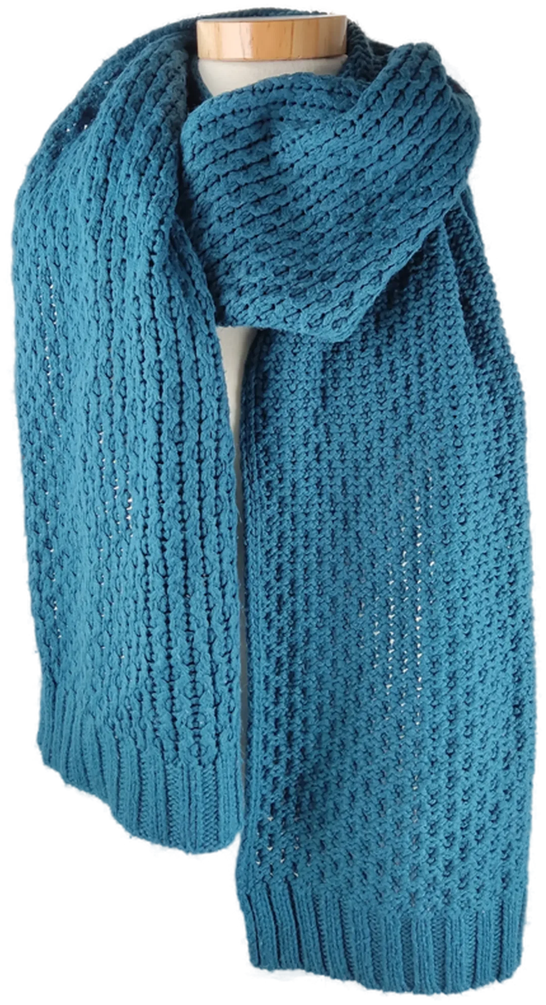 Schal 'TCM",  gestrickt, petrolfarben  – Bild 2