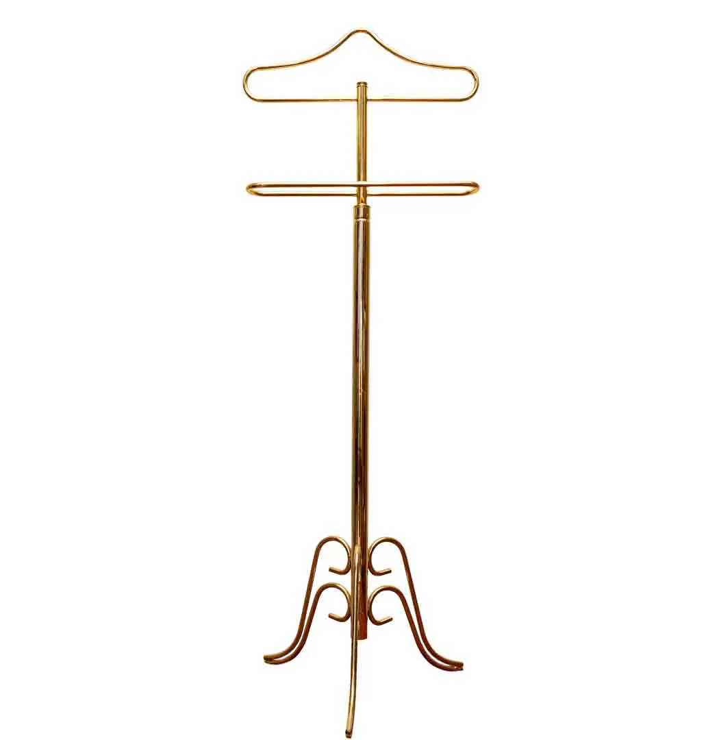 Vintage Messing Kleiderbutler, 123 cm, Garderobenständer für Anzug & Hemd - Bild 1