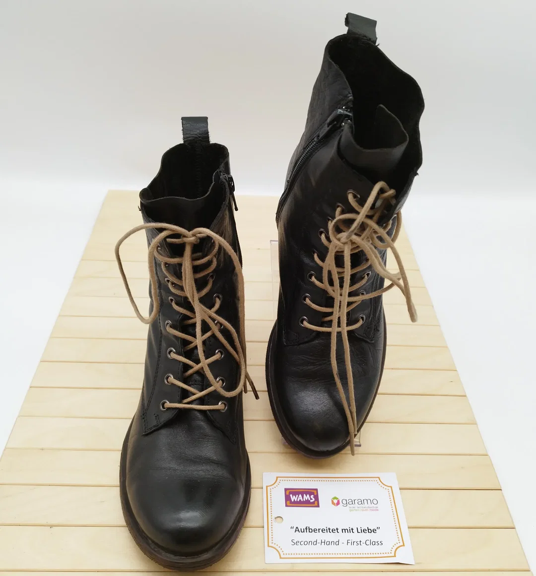 Post Xchange Leder-Stiefel Schwarz Gr.37 neu besohlt  – Bild 1
