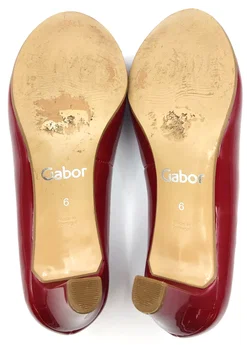 Gabor Lacklederoptik Damenpumps rot Gr. 39  - Bild 6