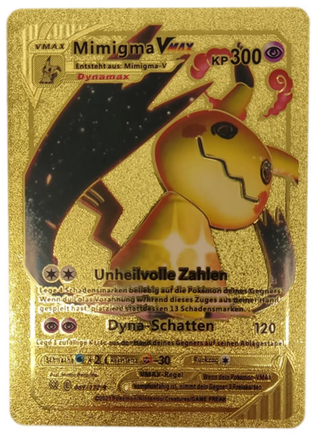 Pokémon Sammelkarte Goldfolie Vmax Mimigma Vmax - Bild 1