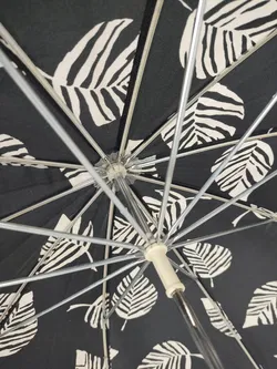 Vintage-Flanierschirm / Damenschirm / Sonnenschirm - schwarz-weiß gemustert - Bild 3