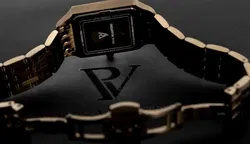 Paul Valentine Armbanduhr, eckig, 2cm, goldfarbenes Gliederarmband - Bild 7