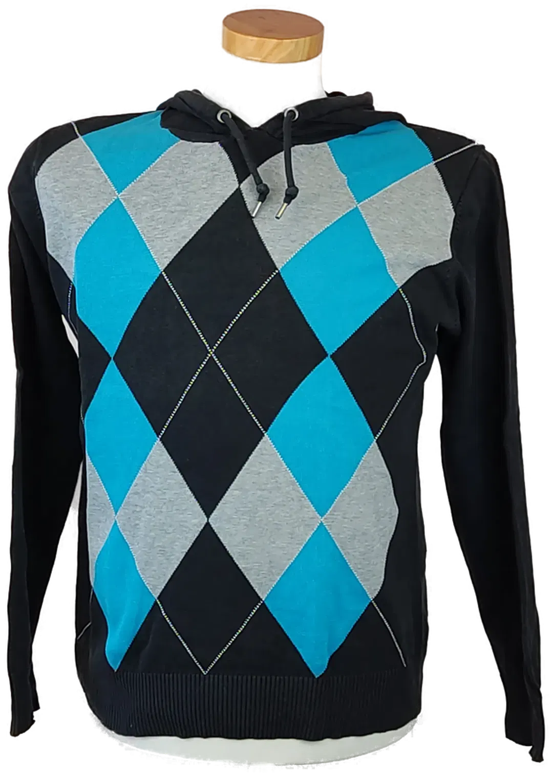 Herren Kapuzenpullover kariert - M  - Bild 1