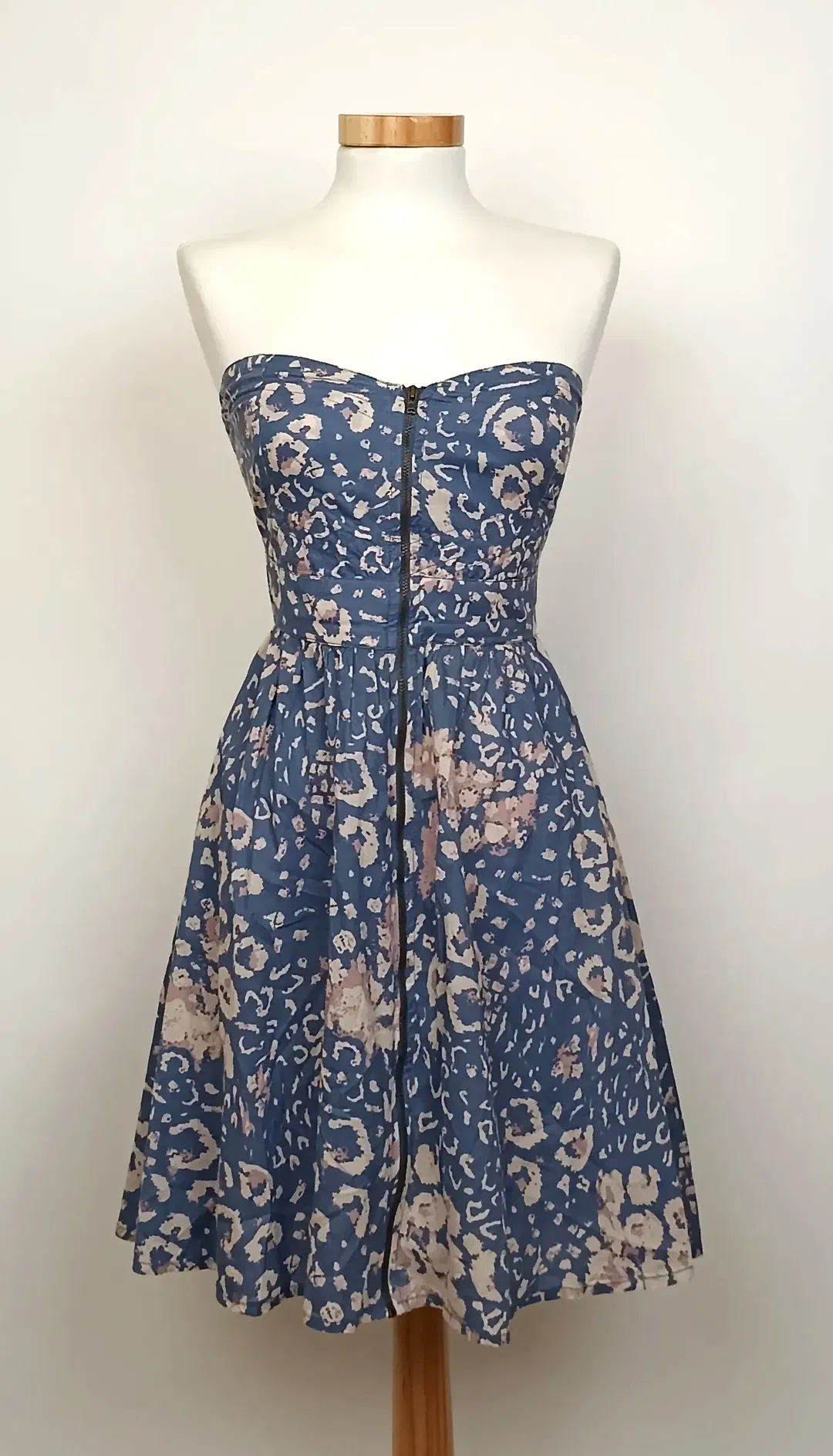 Look Midikleid blau gemustert Gr. 36 - Bild 1