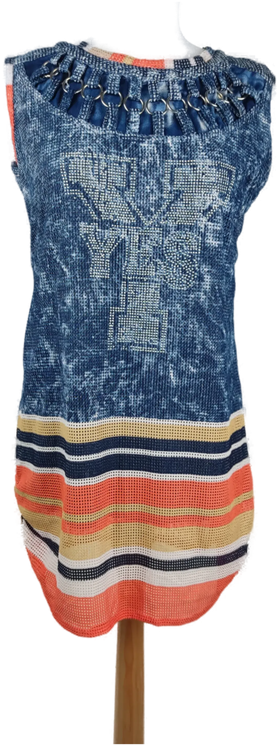 N.F. Damen-Minikleid blau gestreift - XL/42 - Bild 1